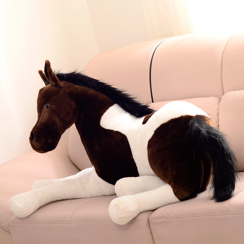 Realistic Horse Plush Toy Doll | Soft Stuffed Animal Zodiac Pony Cushion | Kids Gift Under 14 in 4 Colours