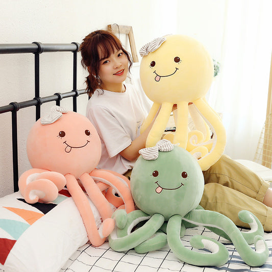 Colorful Octopus Plush Toy | Soft Stuffed Animal with Funny Face | Cute Sea Creature Doll Gift for Kids & Adults