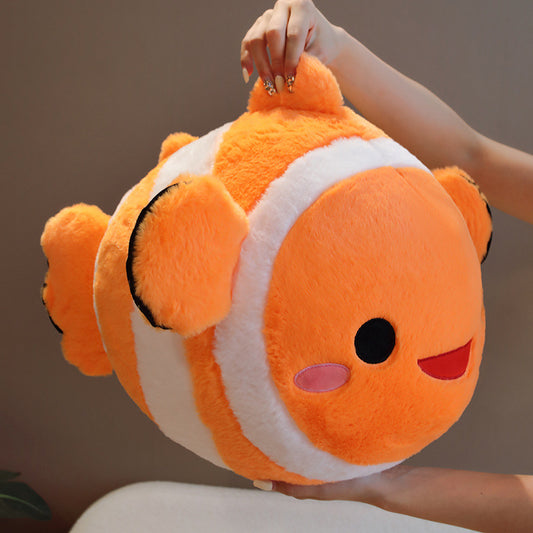 Clownfish Plush Toy Pillow | Soft Realistic Stuffed Aquarium Fish Doll | Cute Ocean Gift for Kids & Marine Lovers