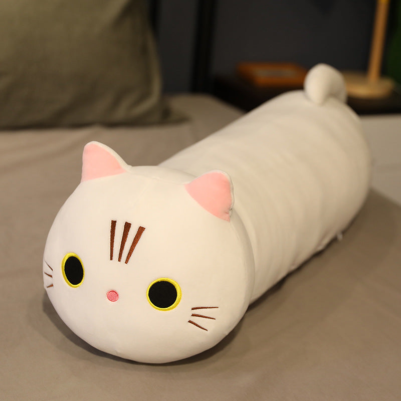 Large Cartoon Cat Plush Pillow | Oversized Stuffed Animal Body Cushion | Soft Long Cat Doll Gift for Kids & Home Décor