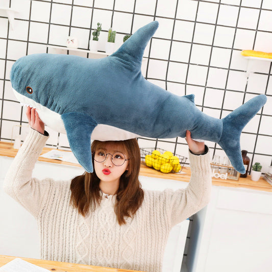 Cute Shark Plush Toy | Soft Stuffed Animal Sofa & Bedroom Décor Cushion | Novelty Gift for Teens & Adults in Multiple Sizes