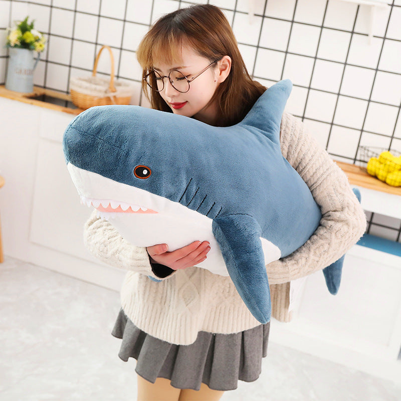 Cute Shark Plush Toy | Soft Stuffed Animal Sofa & Bedroom Décor Cushion | Novelty Gift for Teens & Adults in Multiple Sizes