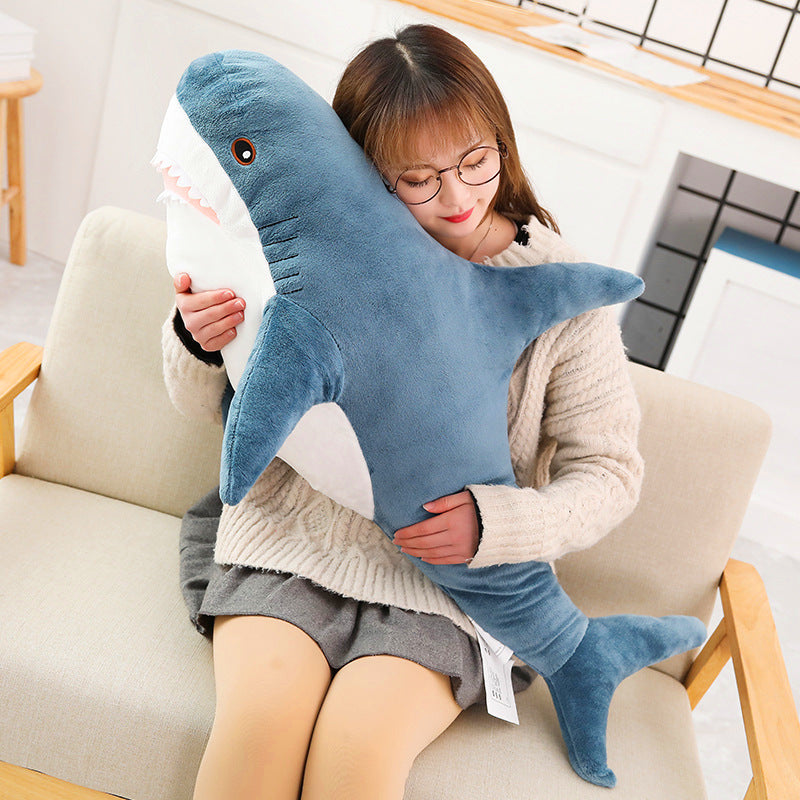 Cute Shark Plush Toy | Soft Stuffed Animal Sofa & Bedroom Décor Cushion | Novelty Gift for Teens & Adults in Multiple Sizes