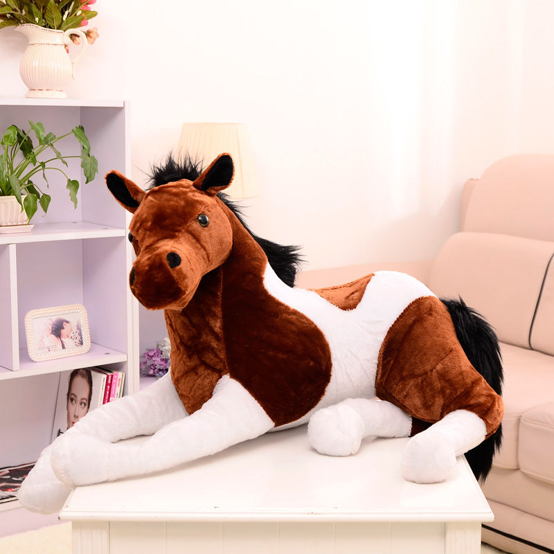 Realistic Horse Plush Toy Doll | Soft Stuffed Animal Zodiac Pony Cushion | Kids Gift Under 14 in 4 Colours