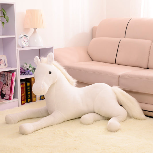 Realistic Horse Plush Toy Doll | Soft Stuffed Animal Zodiac Pony Cushion | Kids Gift Under 14 in 4 Colours