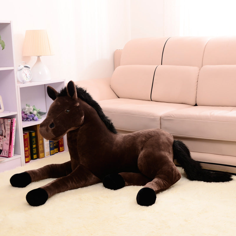 Realistic Horse Plush Toy Doll | Soft Stuffed Animal Zodiac Pony Cushion | Kids Gift Under 14 in 4 Colours