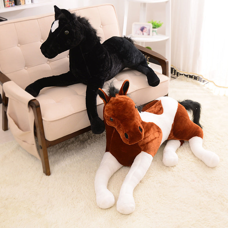 Realistic Horse Plush Toy Doll | Soft Stuffed Animal Zodiac Pony Cushion | Kids Gift Under 14 in 4 Colours