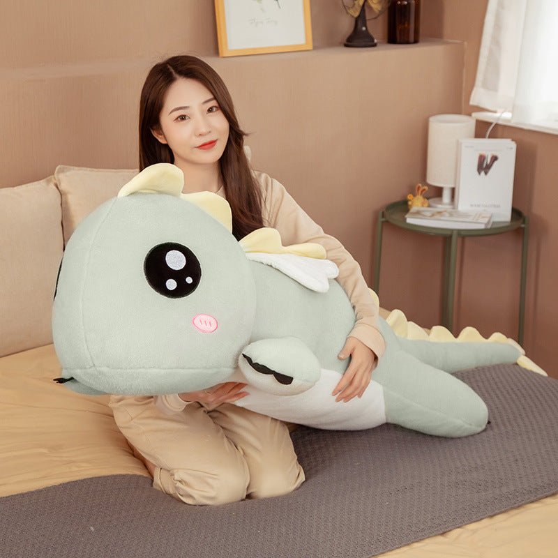 Long Body Pillow Dragon Plush Toy | Soft Stuffed Animal Bed Cuddle Doll | Cute Sleep Companion Gift for Girls & Kids