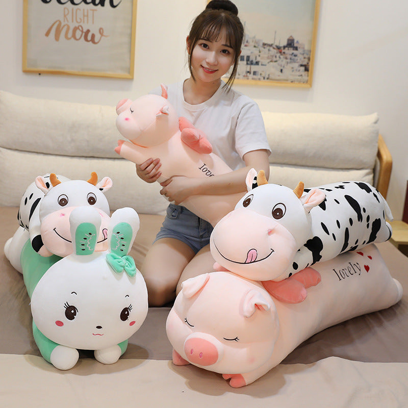 Bunny Long Body Pillow Plush | Soft Rabbit Stuffed Animal Cuddle Toy | Children's Bedroom Décor & Sleep Gift