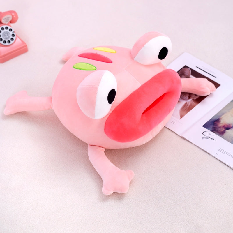 Funny Frog Hug Pillow Plush Toy | Cute Big Mouth Stuffed Animal Cushion | Novelty Meme Gift for Teens & Adults