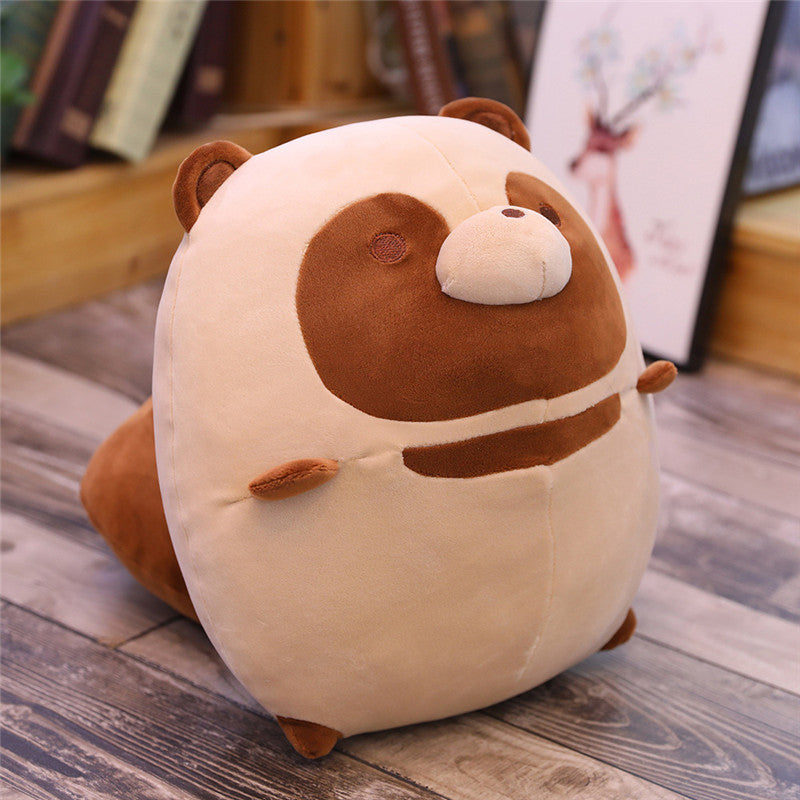 Raccoon & Fox Plush Toy Pillow | Soft Stuffed Animal Cushion | Cute Anime Cartoon Plushie Gift for Baby, Kids & Home Décor