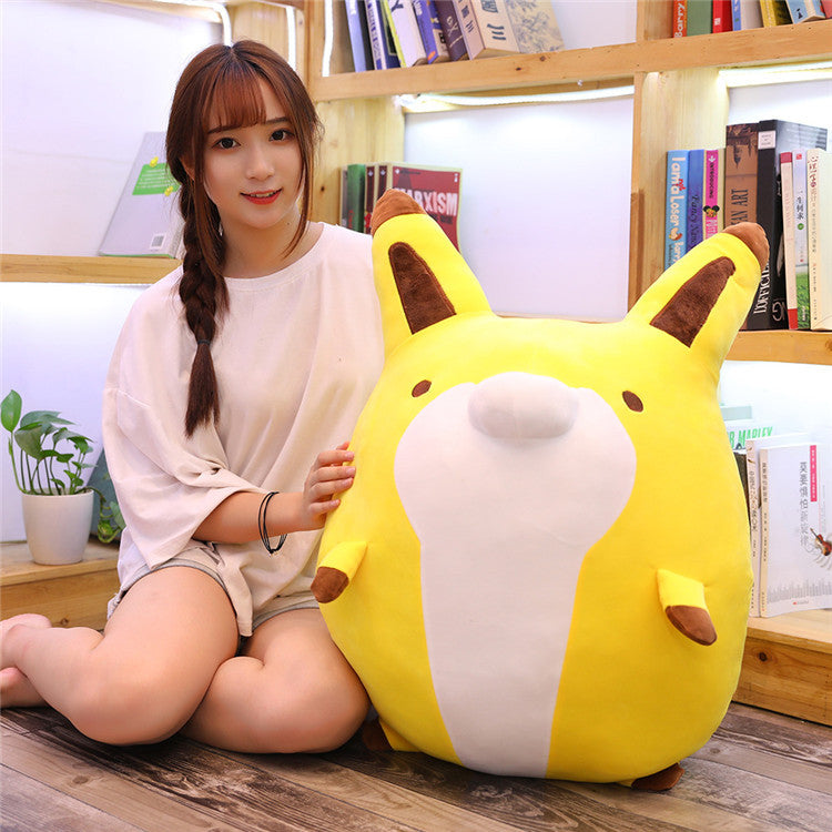 Raccoon & Fox Plush Toy Pillow | Soft Stuffed Animal Cushion | Cute Anime Cartoon Plushie Gift for Baby, Kids & Home Décor