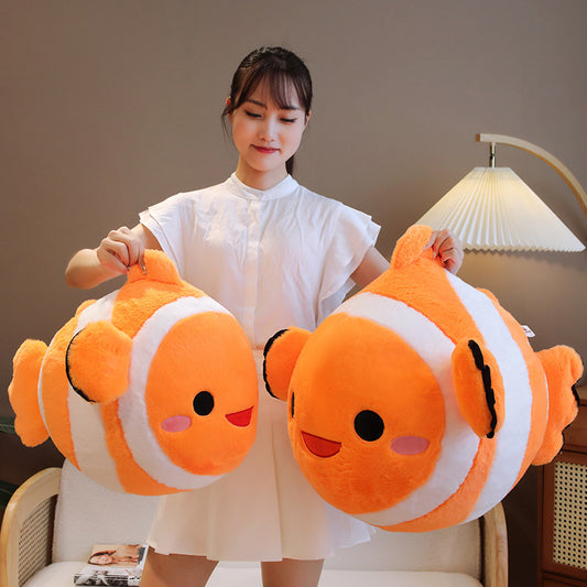 Clownfish Plush Toy Pillow | Soft Realistic Stuffed Aquarium Fish Doll | Cute Ocean Gift for Kids & Marine Lovers