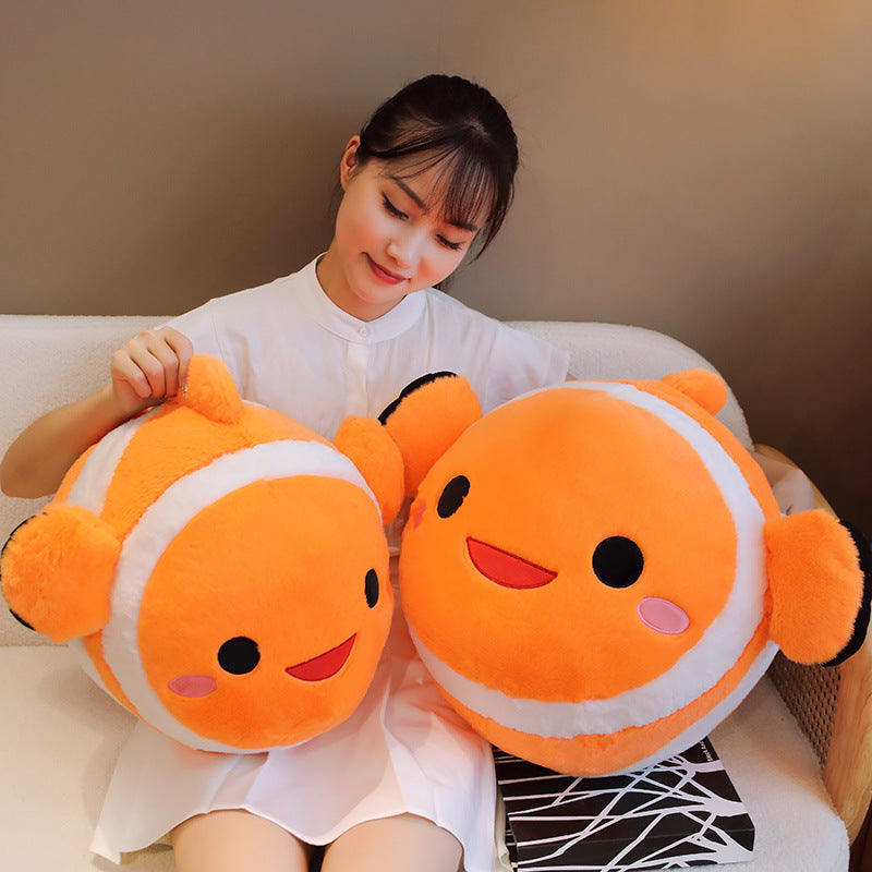 Clownfish Plush Toy Pillow | Soft Realistic Stuffed Aquarium Fish Doll | Cute Ocean Gift for Kids & Marine Lovers