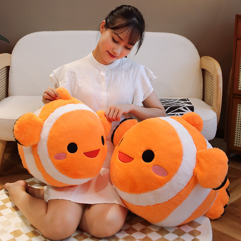 Clownfish Plush Toy Pillow | Soft Realistic Stuffed Aquarium Fish Doll | Cute Ocean Gift for Kids & Marine Lovers