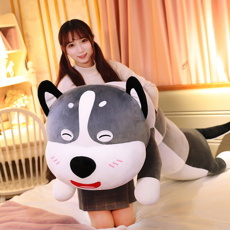 Giant Smiley Dog Plush Pillow | Super Soft Stuffed Animal Body Cushion | Cosy Cuddle Gift for Kids & Home Décor in Multiple Sizes