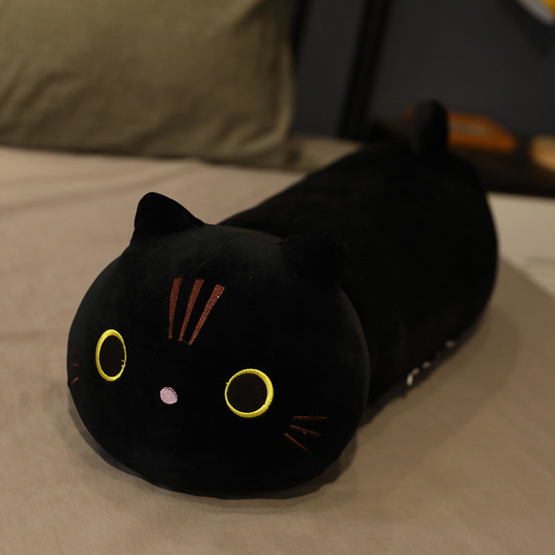 Large Cartoon Cat Plush Pillow | Oversized Stuffed Animal Body Cushion | Soft Long Cat Doll Gift for Kids & Home Décor