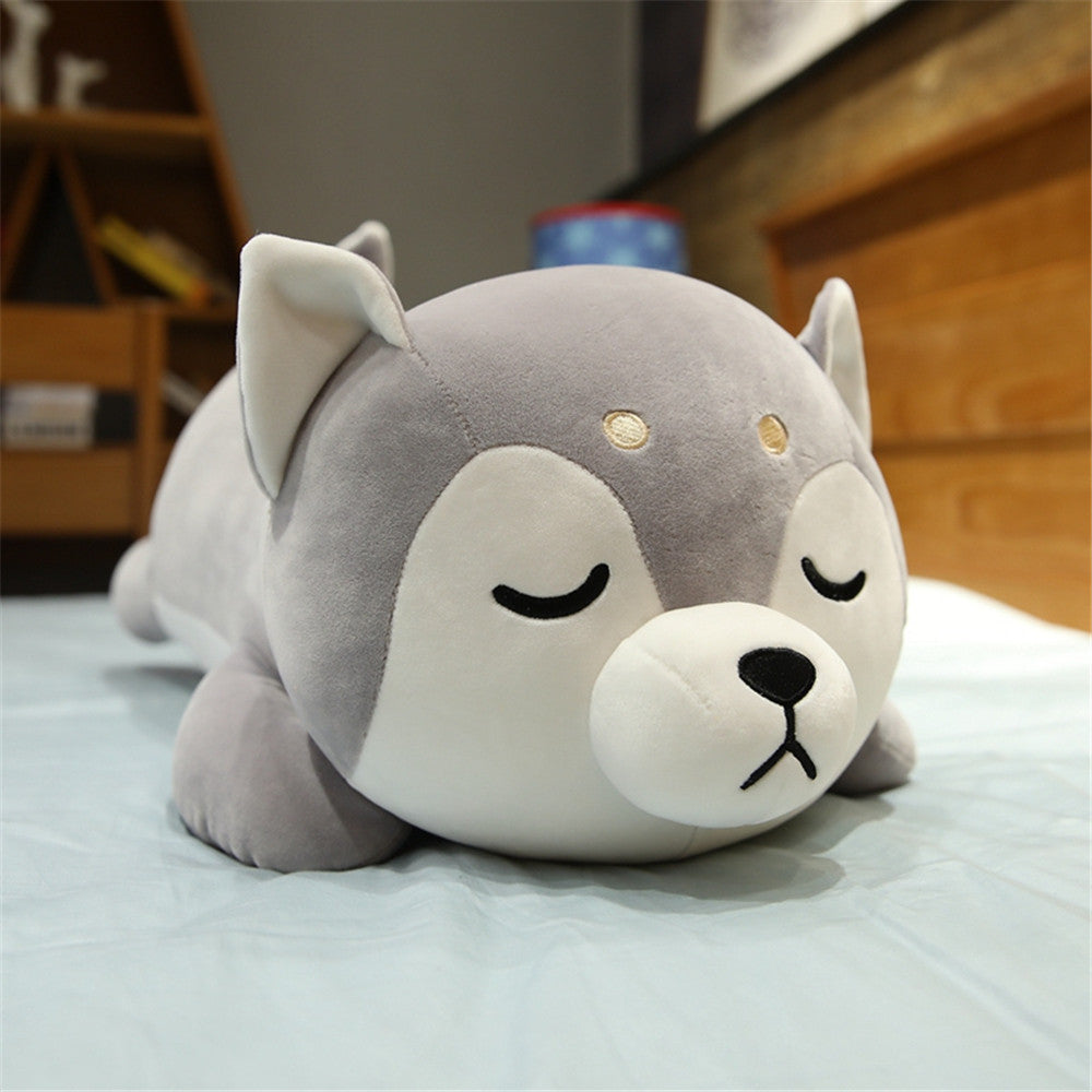 Husky Plush Toy Doll | Soft Stuffed Animal Dog Cushion | Cute Cuddly Gift for Teens & Adults in Premium Cotton