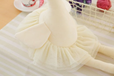 Crown Swan Plush Toy | Soft Stuffed Animal White Swan Doll Cushion | Cute Cartoon Gift for Kids in Pink & White
