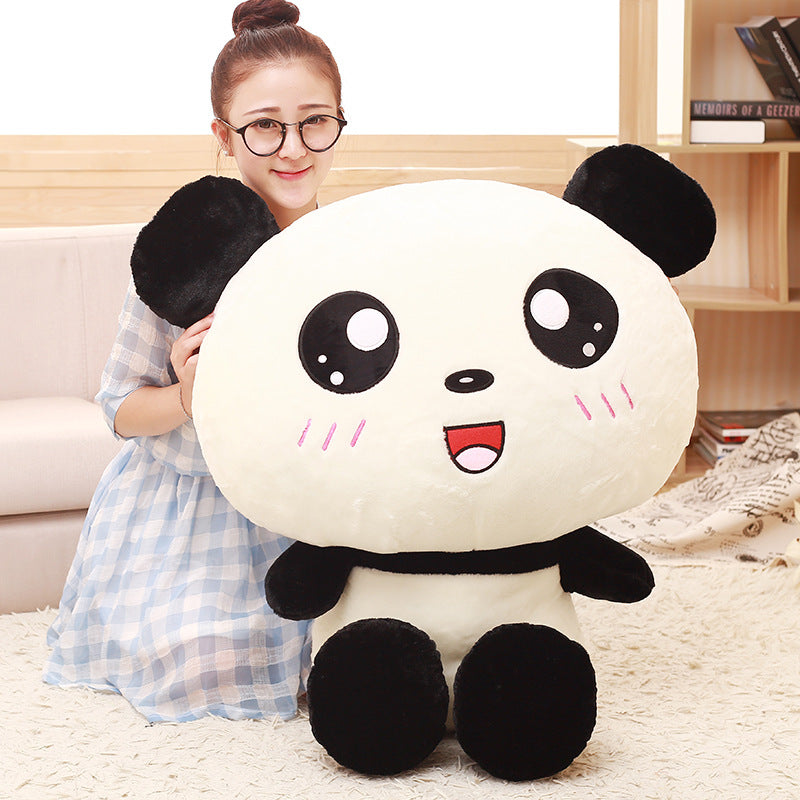 Giant Panda Plush Toy | Big Head Stuffed Animal Pillow | Soft Kawaii Bear Gift for Kids, Baby Girls & Birthday
