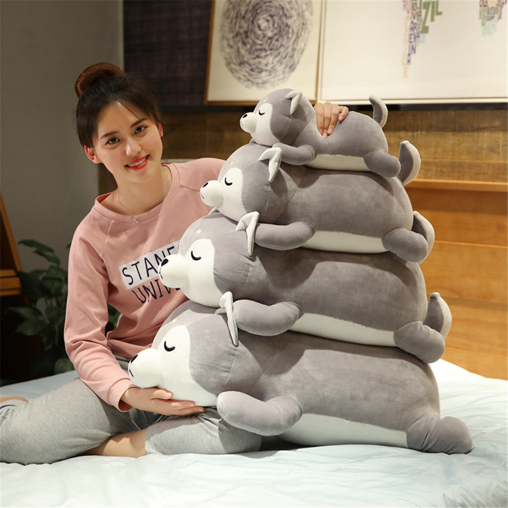 Husky Plush Toy Doll | Soft Stuffed Animal Dog Cushion | Cute Cuddly Gift for Teens & Adults in Premium Cotton