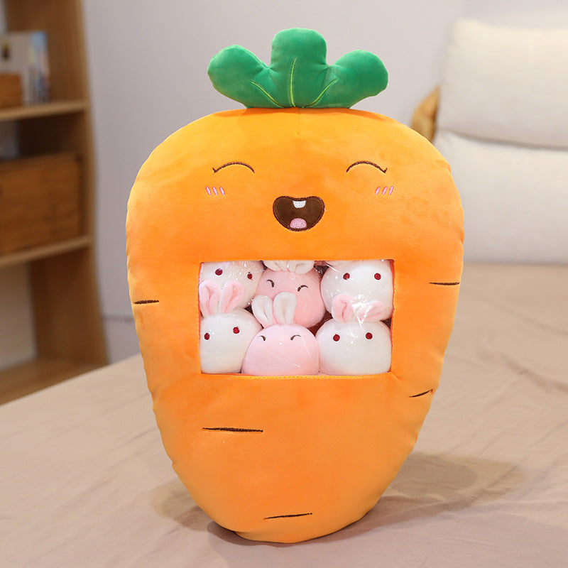 Fruit Snack Plush Toy Pillow | Soft Stuffed Avocado Banana Strawberry Carrot Cushion | Cute Kawaii Food Gift in Multiple Styles