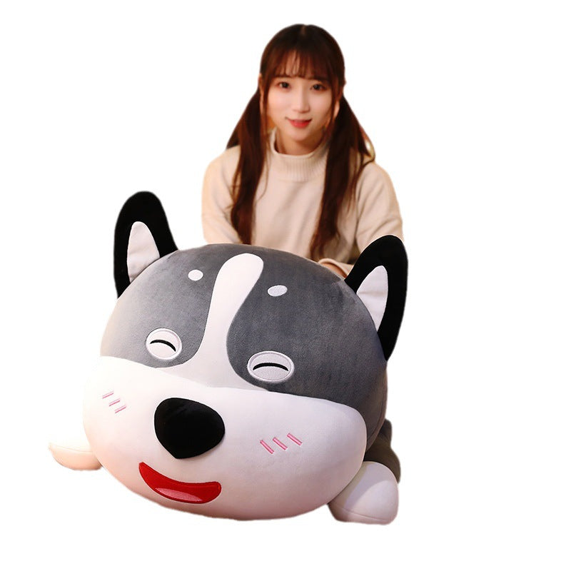Giant Smiley Dog Plush Pillow | Super Soft Stuffed Animal Body Cushion | Cosy Cuddle Gift for Kids & Home Décor in Multiple Sizes