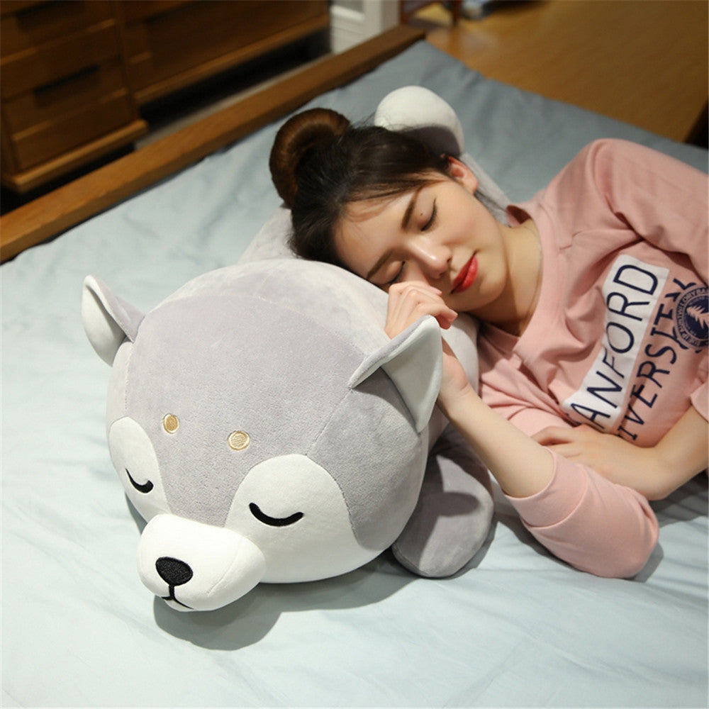 Husky Plush Toy Doll | Soft Stuffed Animal Dog Cushion | Cute Cuddly Gift for Teens & Adults in Premium Cotton