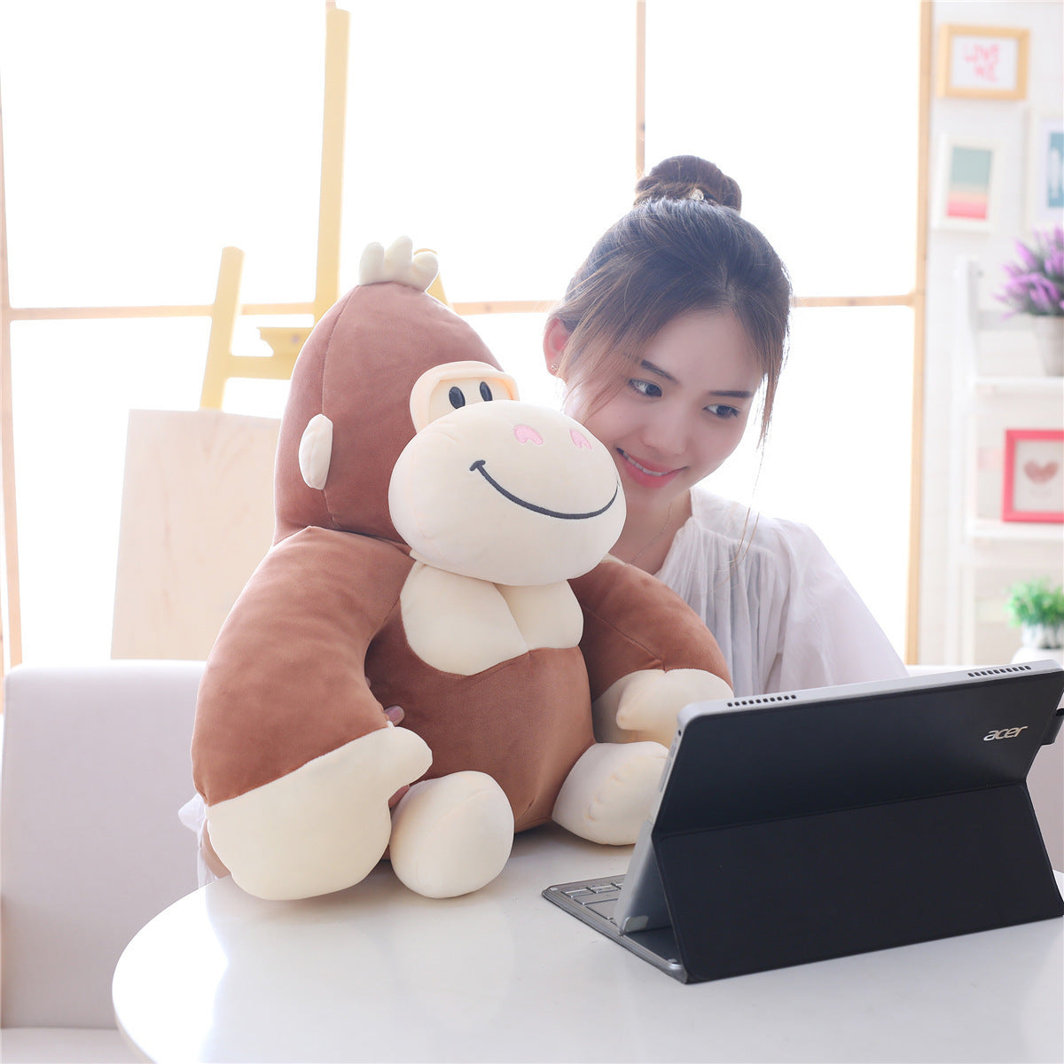 Gorilla Plush Toy | Soft Stuffed Animal Ape Doll | Cute Kids Gift Ages 3 to 6 in Premium Down Cotton