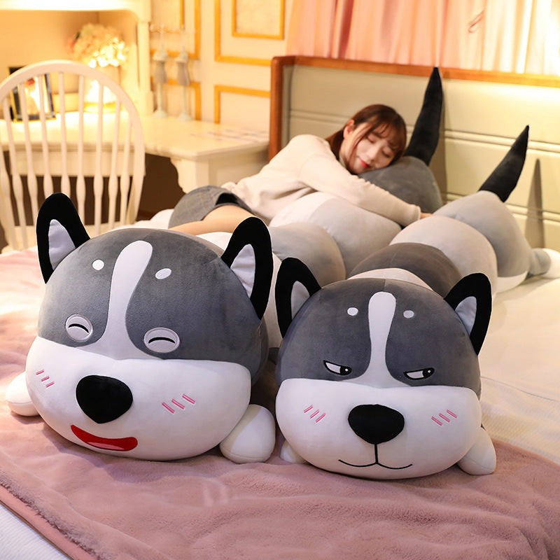 Giant Smiley Dog Plush Pillow | Super Soft Stuffed Animal Body Cushion | Cosy Cuddle Gift for Kids & Home Décor in Multiple Sizes