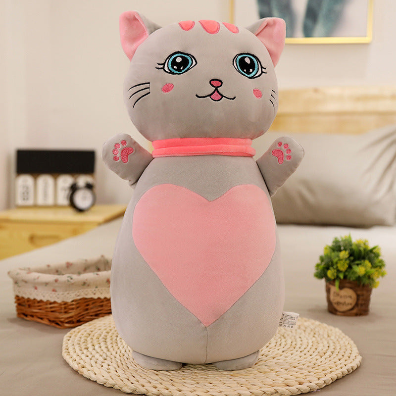 Cute Cat Plush Cushion Pillow | Soft Stuffed Animal Cartoon Doll | Cosy Velvet Home Décor Gift for Kids & Cat Lovers