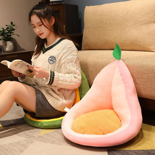 Kawaii Fruit & Cactus Plush Pillow | Soft Stuffed Avocado Carrot Cushion | Cute Novelty Home Office Chair Seat Décor Gift