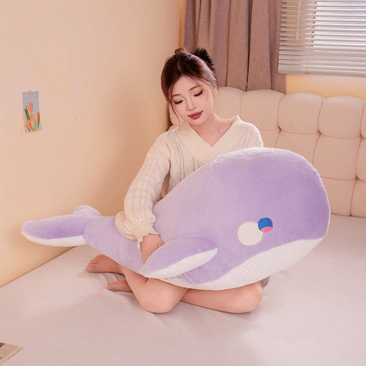 Whale Plush Toy Doll | Soft Stuffed Animal Healing Cushion | Cute Aesthetic Gift for Teens & Young Adults in Multiple Sizes