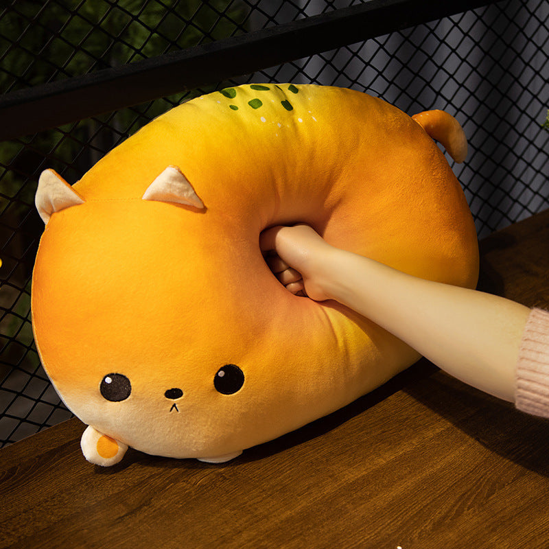 Cat Cinnamon Roll Plush Toy Pillow | Soft Stuffed Kawaii Food Cat Cushion | Cute Novelty Gift in Multiple Styles