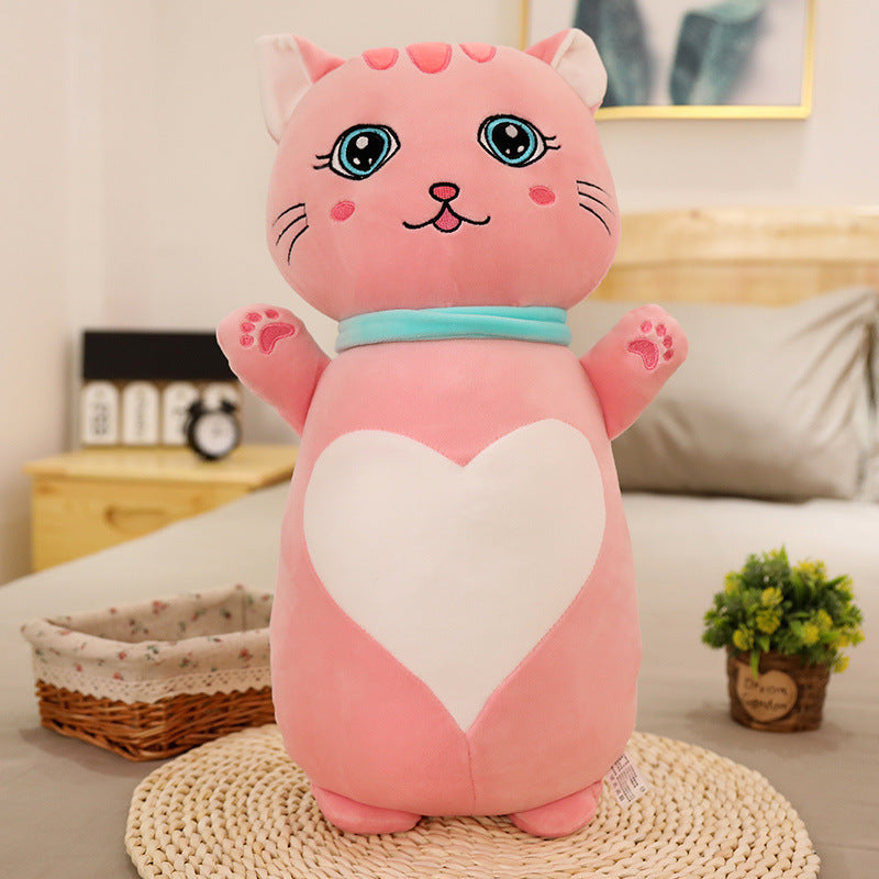 Cute Cat Plush Cushion Pillow | Soft Stuffed Animal Cartoon Doll | Cosy Velvet Home Décor Gift for Kids & Cat Lovers