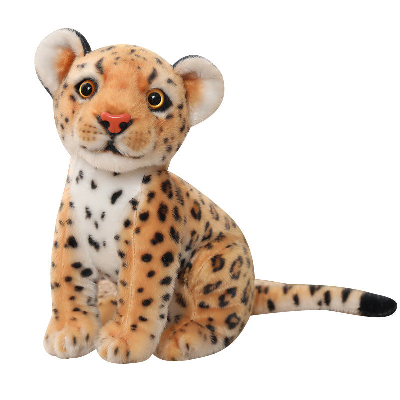 Snow Leopard Plush Toy Doll | Soft Stuffed Animal Squat Leopard Figure | Cute Realistic Gift for Teens & Young Adults