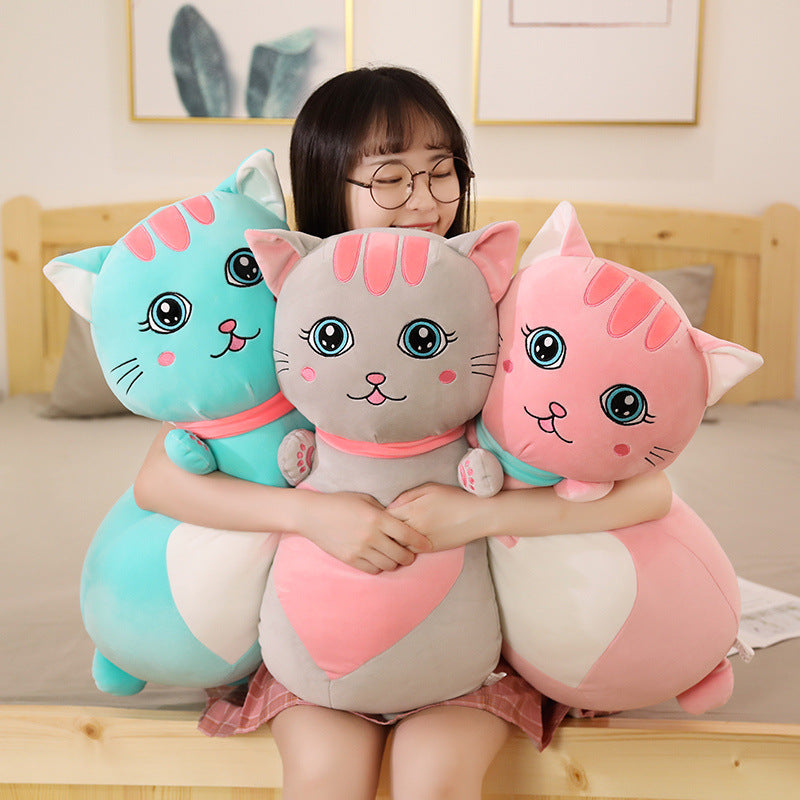 Cute Cat Plush Cushion Pillow | Soft Stuffed Animal Cartoon Doll | Cosy Velvet Home Décor Gift for Kids & Cat Lovers