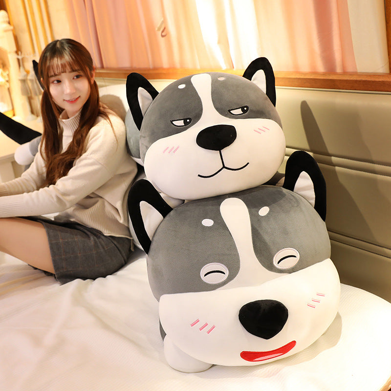 Giant Smiley Dog Plush Pillow | Super Soft Stuffed Animal Body Cushion | Cosy Cuddle Gift for Kids & Home Décor in Multiple Sizes