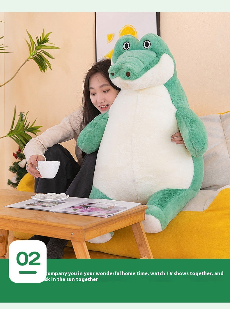Crocodile Plush Toy Pillow | Large Soft Stuffed Animal Doll Cushion | Cute Novelty Gift for Kids & Adults