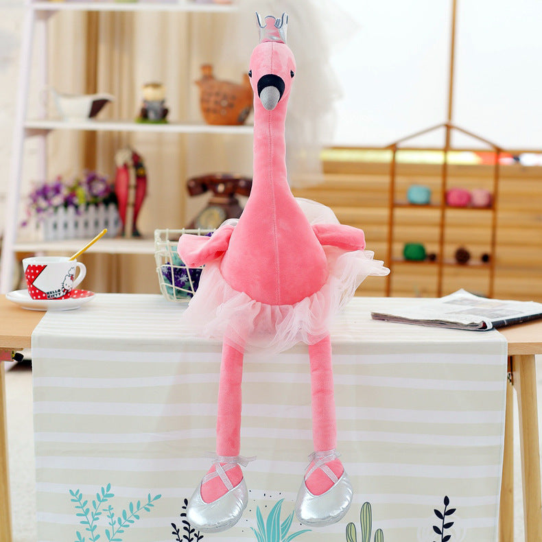 Crown Swan Plush Toy | Soft Stuffed Animal White Swan Doll Cushion | Cute Cartoon Gift for Kids in Pink & White